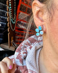 Pink Opal Half-Cluster Stud Earrings – Sterling Silver, Limited Pairs