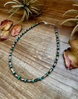 14-Inch Sterling Silver Torpedo & Blue/Green Mexican Turquoise Choker