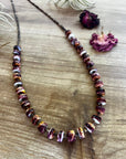 26 inch long fall necklace with purple spiny and shell Western jewelry