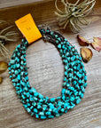 19" Turquoise and Shell Necklace – Bright Natural Stones