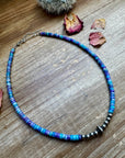 Sterling Silver Pearls choker and Purple Dolomite Heishi