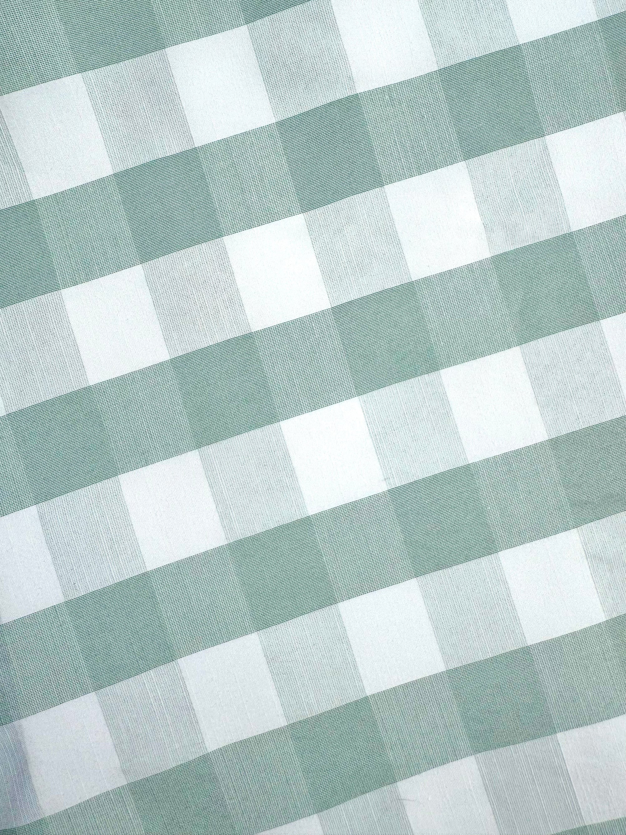 MASON'S DAUGHTER Andrea Skirt, Green/Ivory Shantung Gingham