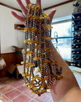 26 inch sterling silver pearls necklace with yellow amber beads