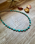 19" Turquoise and Shell Necklace – Bright Natural Stones
