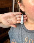 White block white tear drop earrings