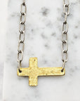Paper Clip Chain Cross Necklace