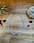 Purple shell heishi choker with Sterling Silver Pearls