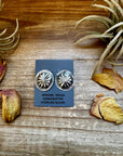 Stamped Sterling Silver Concho Earrings – Unique, Handmade, & USA Made