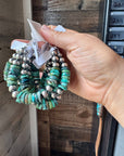 Turquoise Heishi & Sterling Silver Bracelet – 6.5 Inch + Extender – 8 mm Pearls
