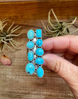 Adjustable Kingman Turquoise Statement Ring – USA Made, 9 Stones