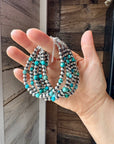 5mm Sterling Silver Pearl & Faceted Turquoise Bracelet