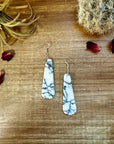 White block white tear drop earrings