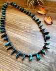 24 inch long shell and turquoise necklace