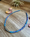 Sterling Silver Pearls choker and Purple Dolomite Heishi