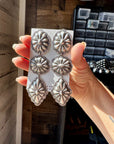 Rita Lee Sterling Silver Concho Earrings – Post & Dangle, Hand Stamped