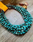 19" Turquoise and Shell Necklace – Bright Natural Stones