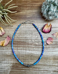 Sterling Silver Pearls choker and Purple Dolomite Heishi