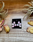 Pink Opal Half-Cluster Stud Earrings – Sterling Silver, Limited Pairs