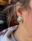 Stamped Sterling Silver Concho Earrings – Unique, Handmade, & USA Made