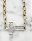 Paper Clip Chain Cross Necklace