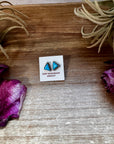 Triangle Kingman Turquoise Stud Earrings – Sterling Silver – Zuni Native Made