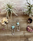 None polish turquoise dangle earrings rectangle