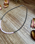 15-Inch Pink Conch Heishi Necklace – Sterling Silver Pearls, Handmade