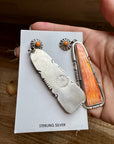 3-Inch Orange Spiny Oyster Dangle Earrings – Native Made by Jon McCray