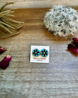 Small Cluster Earrings – Blue Kingman Turquoise & Sterling Silver