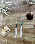Mini chic earrings with turquoise and Sterling Silver Pearls