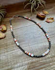 17-Inch Sterling Silver Pearl & Spiny Oyster Necklace