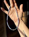 Sterling Silver Pearls choker and Purple Dolomite Heishi