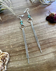 Chic dangle earrings with Sterling silver pearls and turquoise