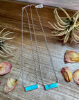 20-InchSterling Silver & Kingman Bar Turquoise Necklace –
