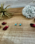 Mini stud magnesite turquoise earrings