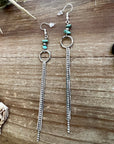 Chic dangle earrings with Sterling silver pearls and turquoise