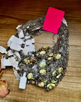 16-Inch Lemon Turquoise Magnesite Necklace with Sterling Saucer Pearls