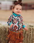Shea Baby Aztec Pearl Snap Onesie