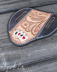 Gambler Tooled Leather Knife Sheath