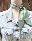 Green and White Western Skinny Mini Wild Rag Scarf / Cowgirl Necktie
