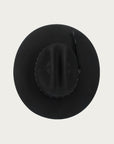H0008 - BLACK COWGIRL HAT WITH HATBAND AND BLACK FEATHER