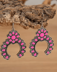 Pink Dangle Silver Squash Blossom Fashion Earrings WA194