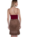 Microfiber Short Skirt W/fringe Emb. - HC252