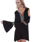 Cold Shoulder W/aztec Emb. - HC382