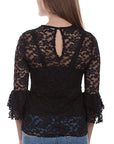 Lace Top W/rose Applique - HC410