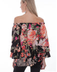 Floral Print Peasant Blouse - HC437