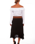 Skirt With Crochet Band Faux Belt - HC439