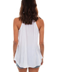 Tie Front Emb.rick Rack Tank - HC455