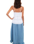 Hi/lo Ruffled Denim Skirt - HC474