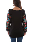 Tunic W/floral Emb Shirt Tail Hem - HC498